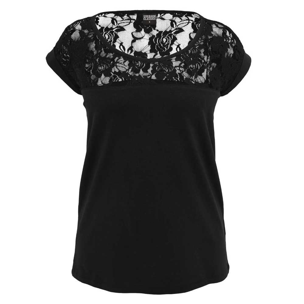 Urban Classics - Top Lace Damen T-Shirt - Schwarz
